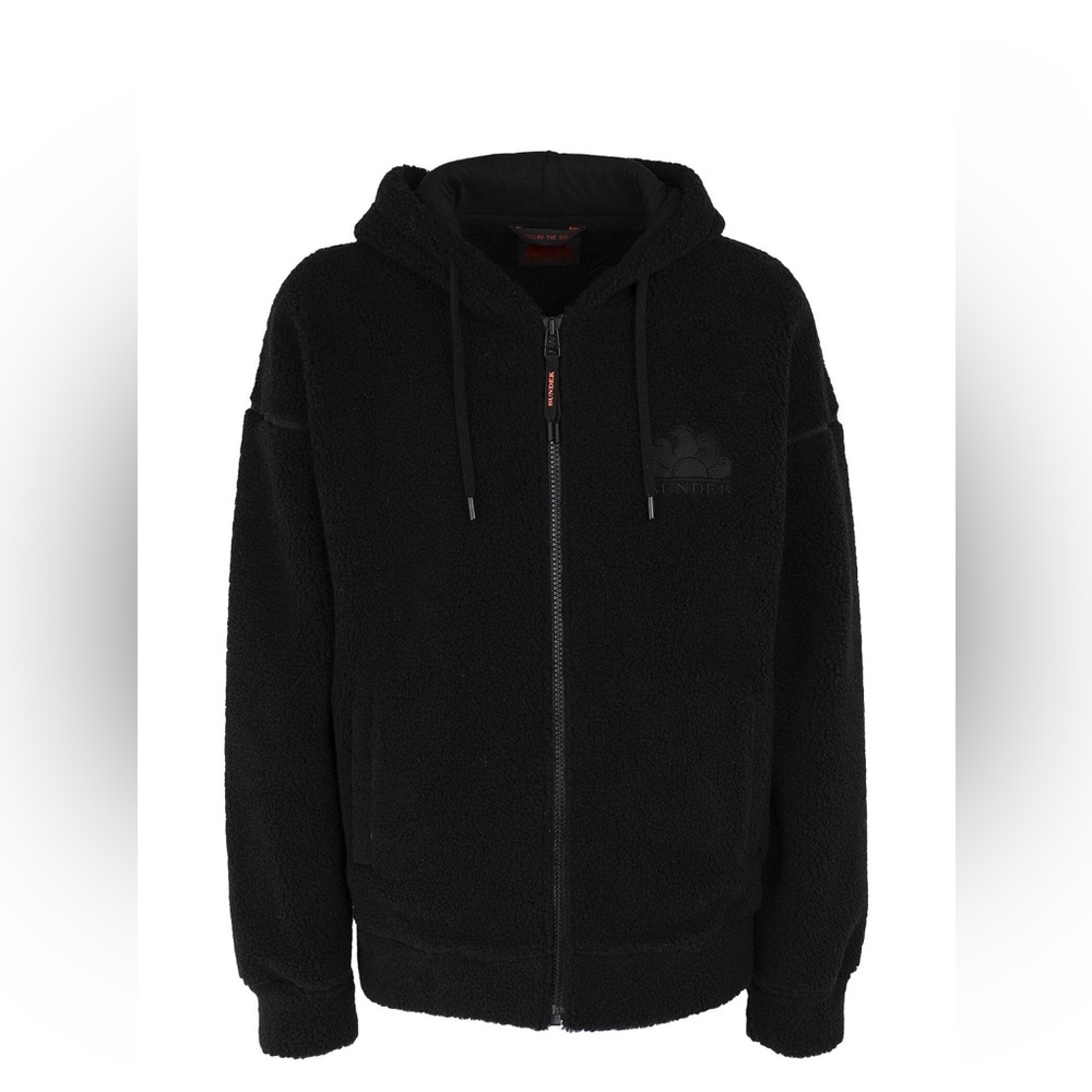 Sundek Black Zip Up Plush Hooded Design
